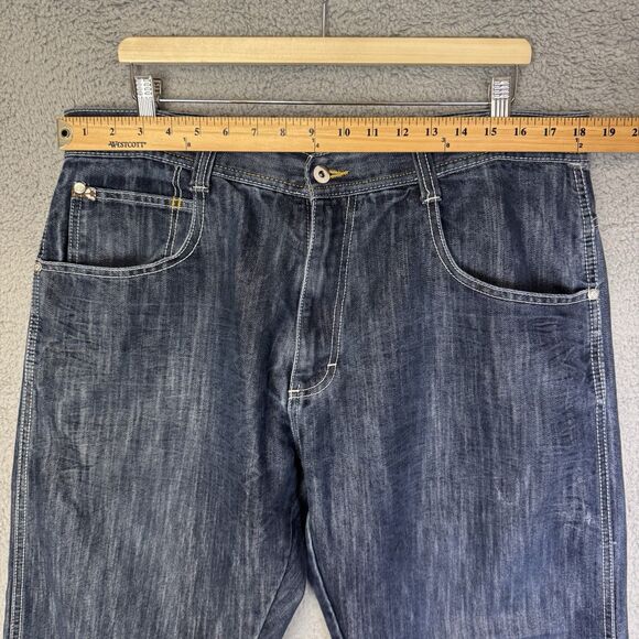 Southpole 4180 Jeans Mens 38x29 Dark Wash Denim Baggy Y2K Skater Hip‎ Hop - Picture 3 of 11